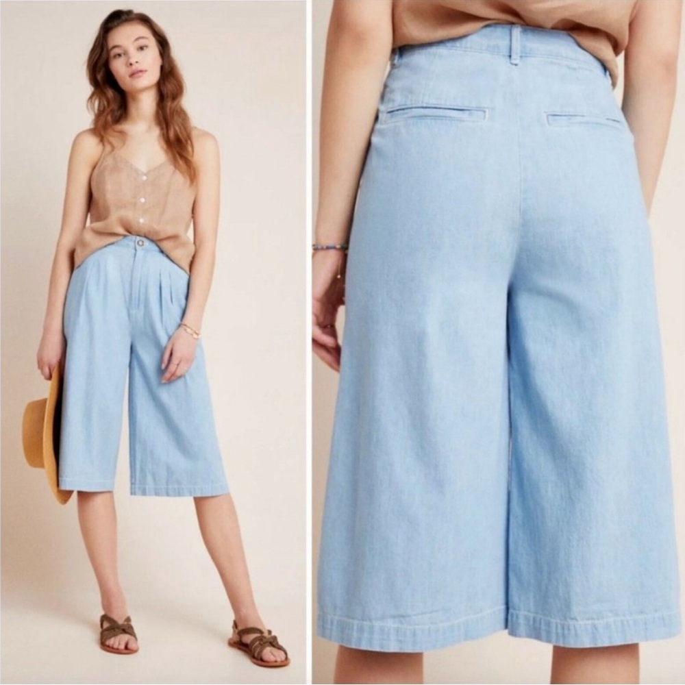 Pilcro Light Blue Denim Culottes